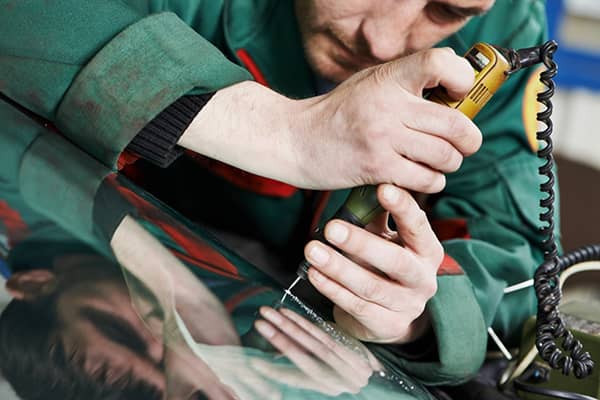 Фото разметка стекла под отверстия